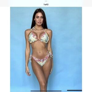 Antica Sartoria lemon & roses Bikini Set medium NWT